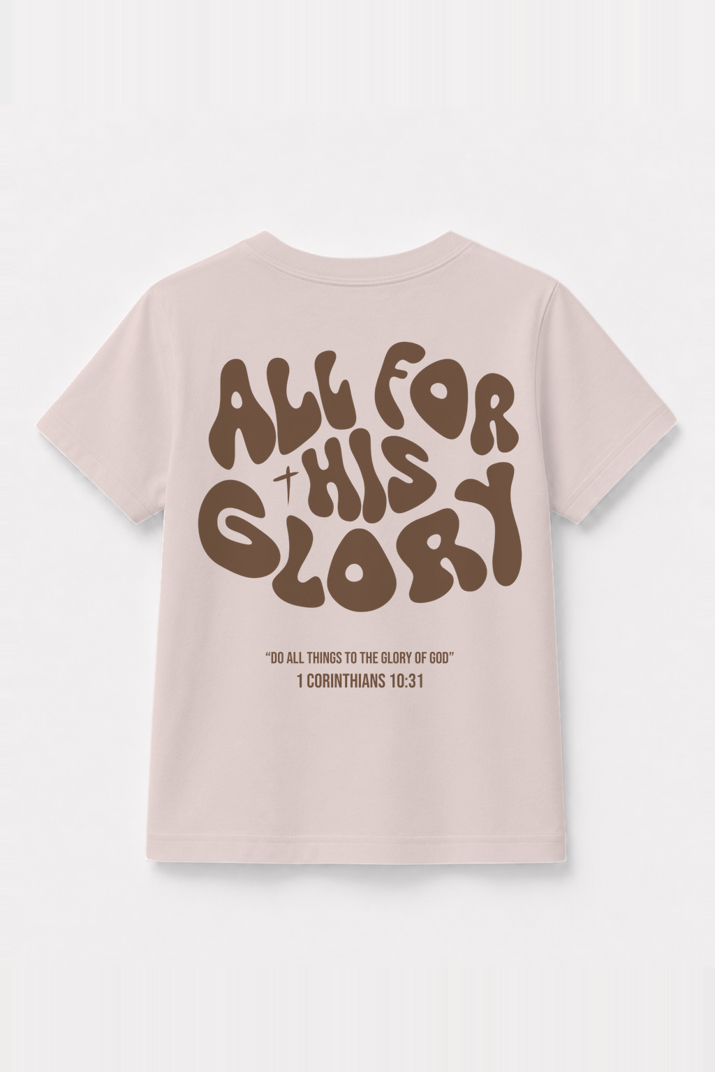 All for his Glory Kinder-T-Shirt Rosa, Rückenprint