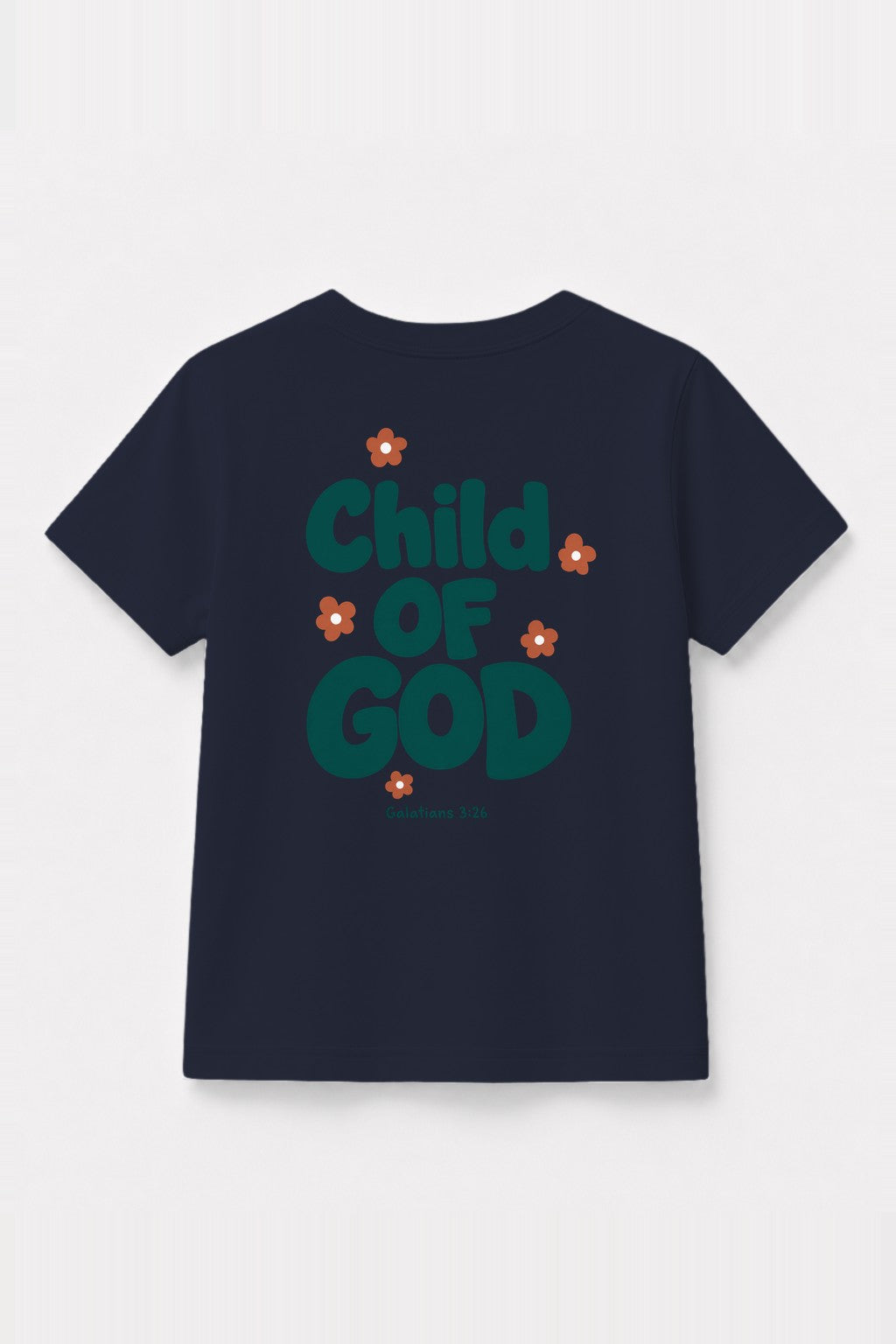 Kinder T-Shirt „Child of God“ mit grünem Druck in Navy