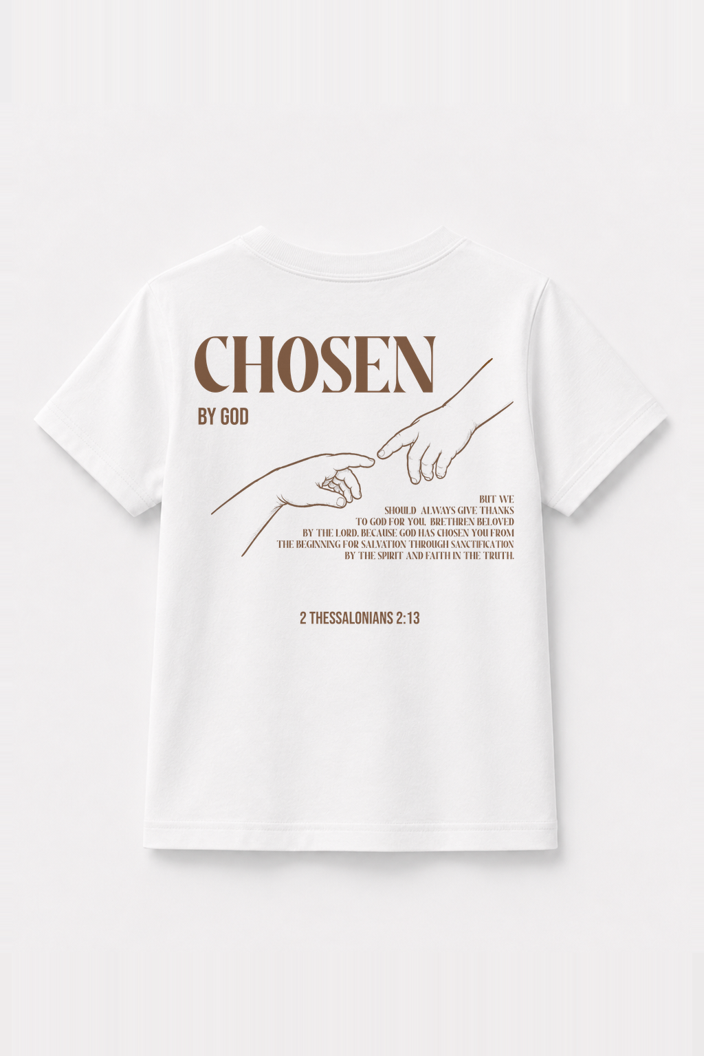 Chosen Kinder-T-Shirt Weiß, Rückenprint