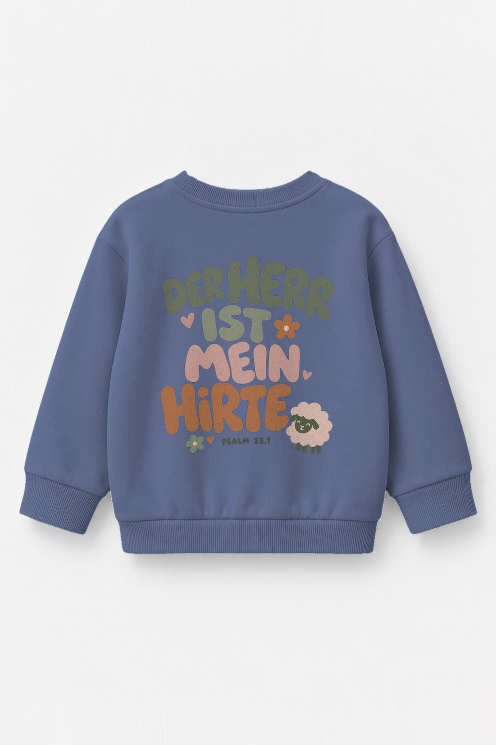 Der Herr ist mein Hirte Kinder-Sweater in Blau