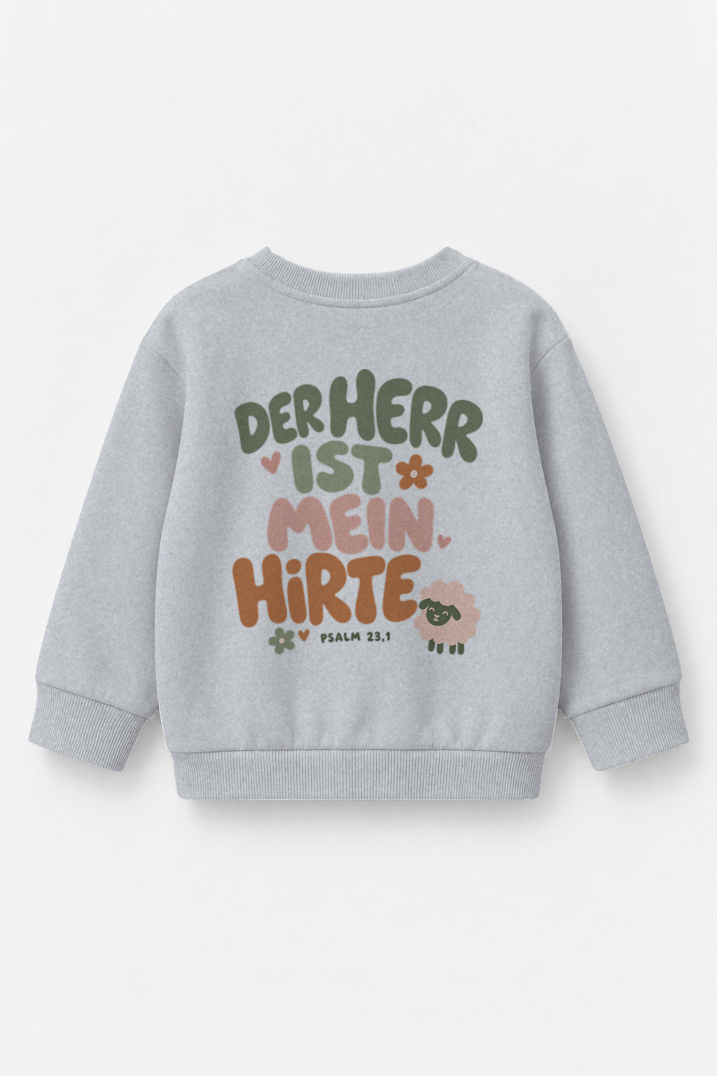 Der Herr ist mein Hirte Kinder-Sweater in Grau meliert