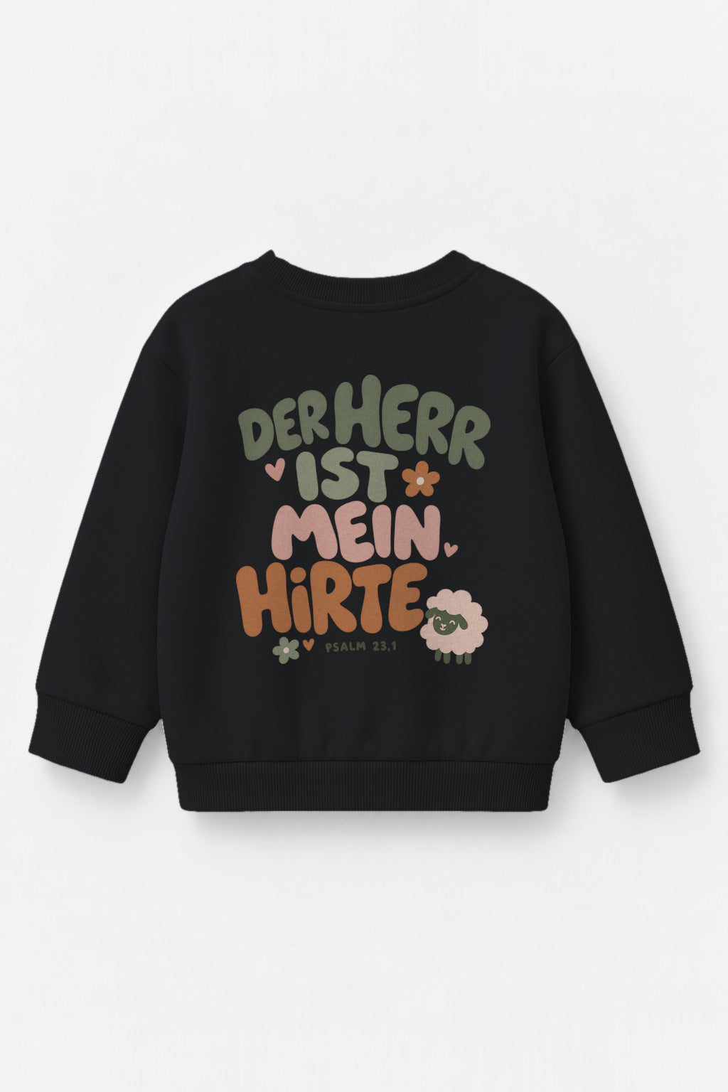 Der Herr ist mein Hirte Kinder-Sweater in Schwarz