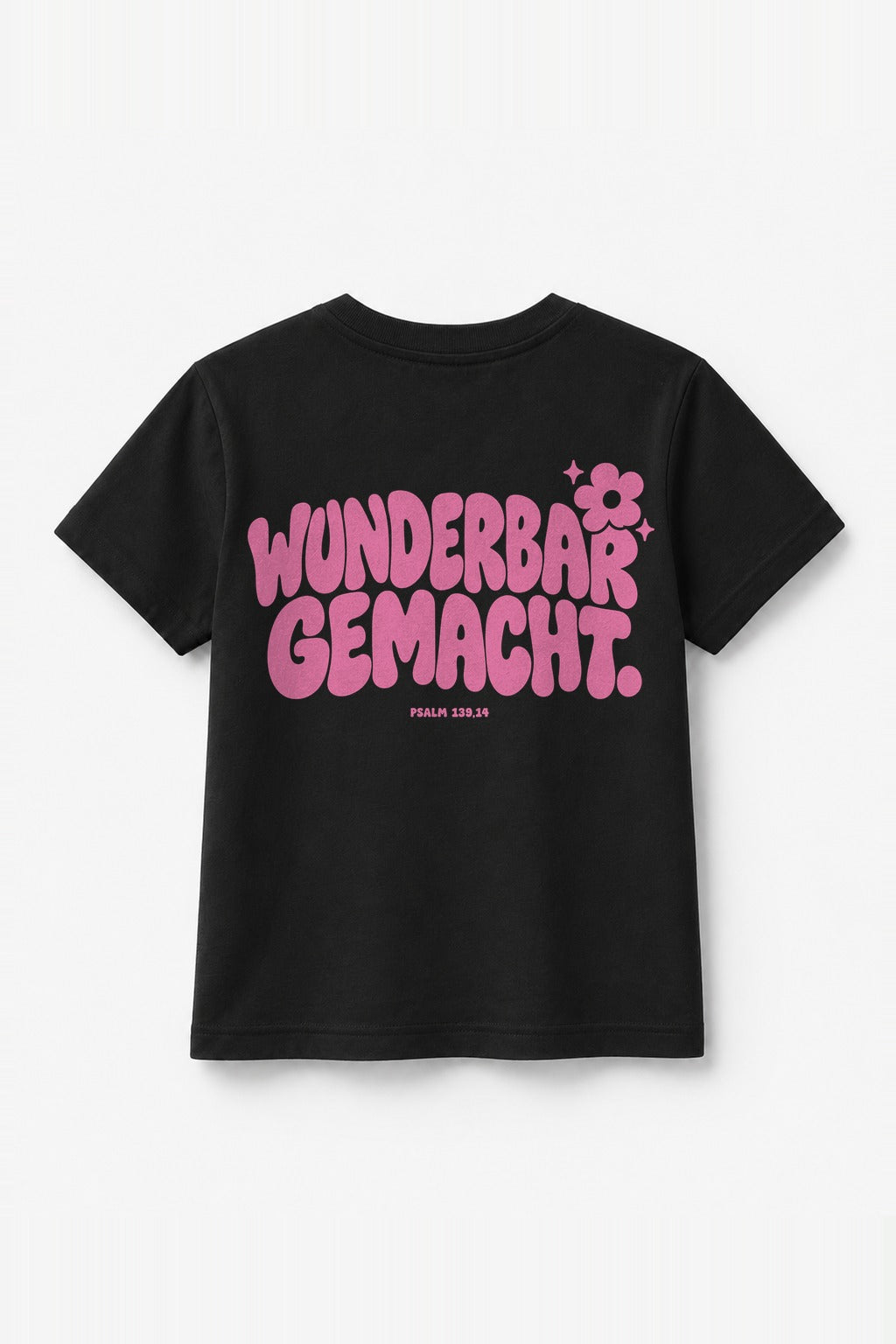 Kinder T-Shirt „Wunderbar gemacht.“ in Schwarz