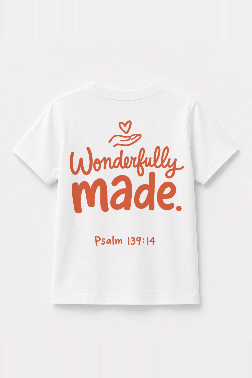 Wonderfully Made Kinder-T-Shirt Weiß, Rückenprint