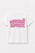 Kinder T-Shirt „Wunderbar gemacht.“ in Weiß