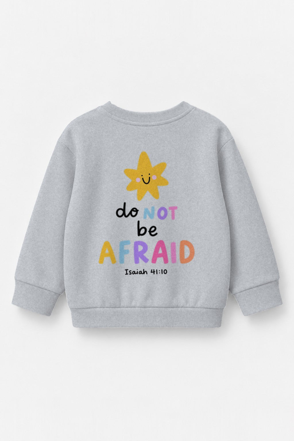 Kinder-Sweater „Do not be afraid“ in Grau meliert