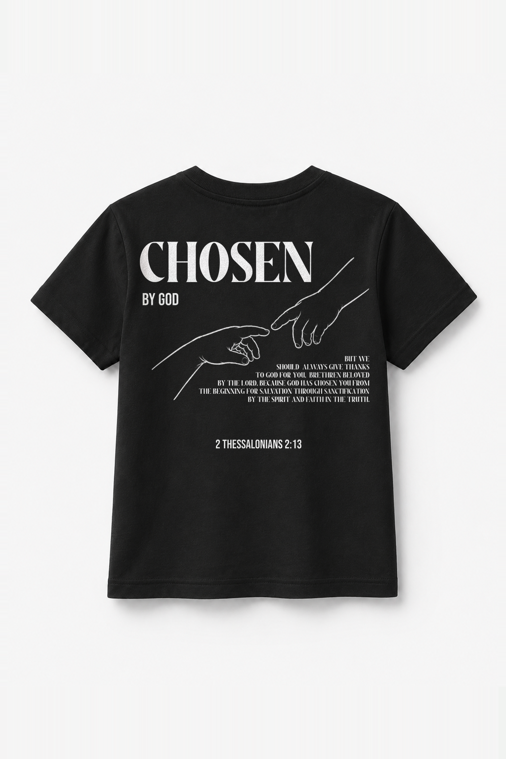 Chosen Kinder-T-Shirt Schwarz, Rückenprint