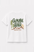 Kinder T-Shirt „Glaube versetzt Berge“ in Weiß