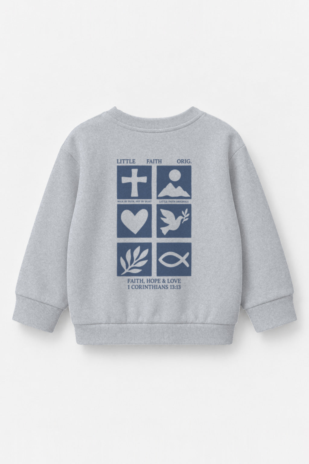 Faith, Hope & Love Kinder-Sweater in Grau meliert