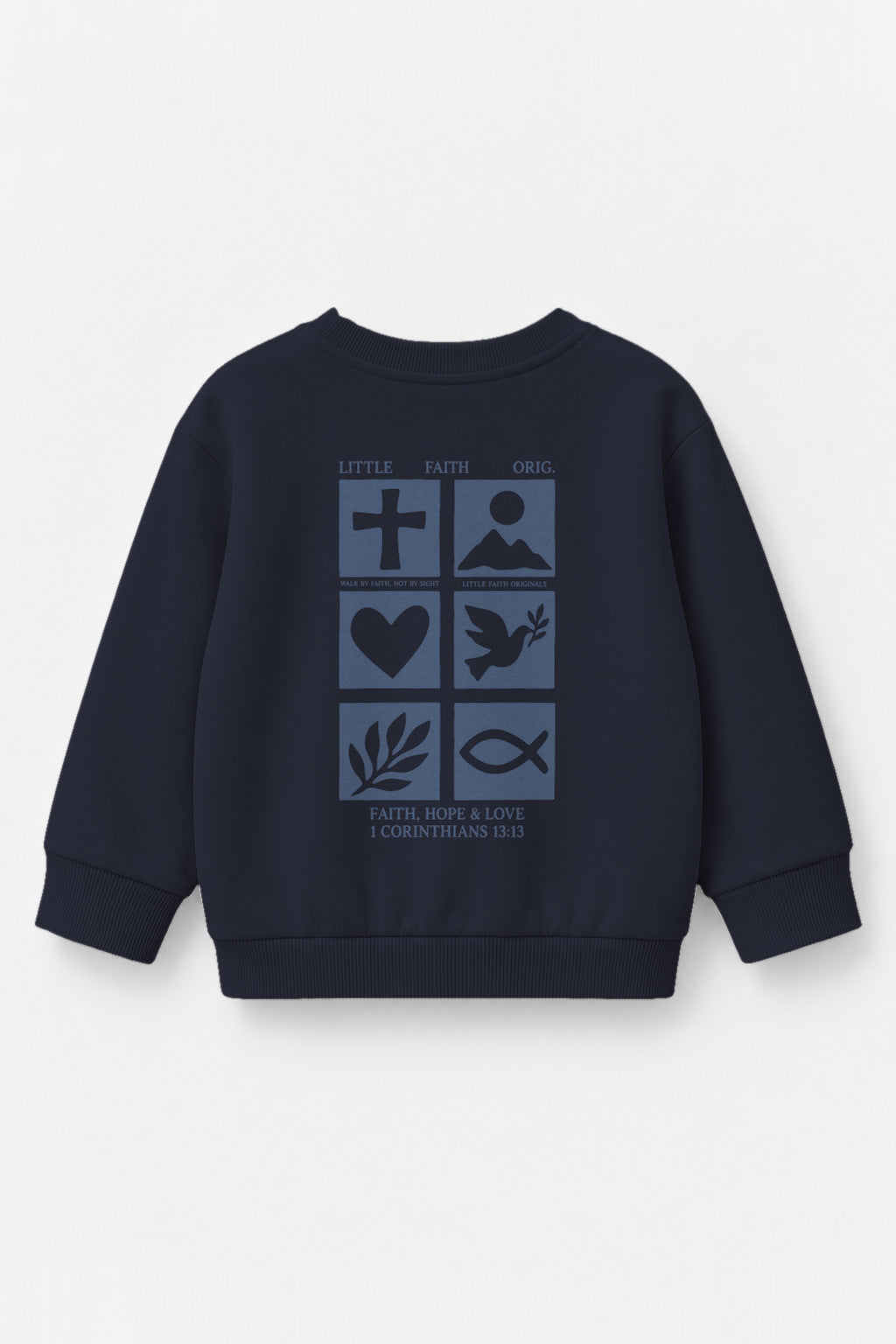Faith, Hope & Love Kinder-Sweater in Navy