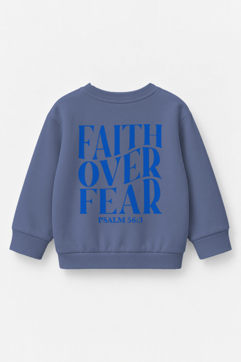Faith over Fear Kinder-Sweater in Blau