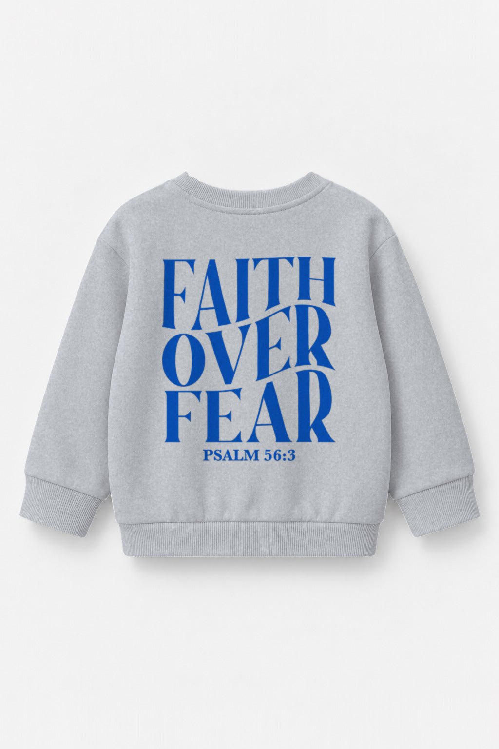 Faith over Fear Kinder-Sweater in Grau meliert