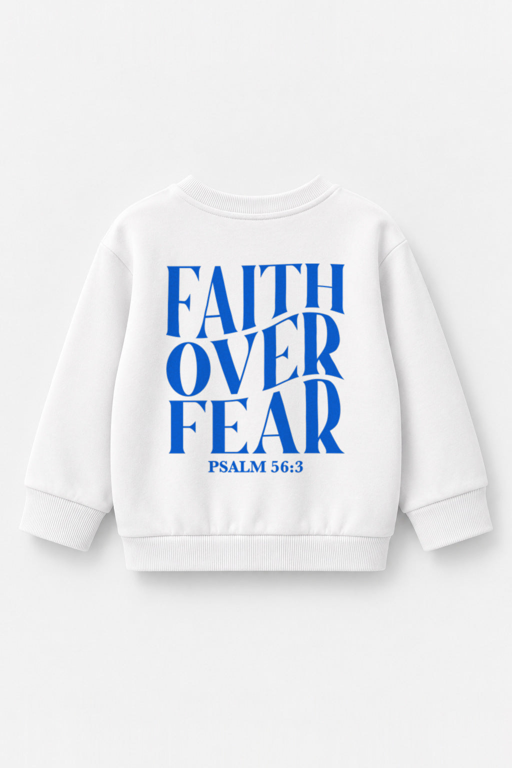 Faith over Fear Kinder-Sweater in Weiß
