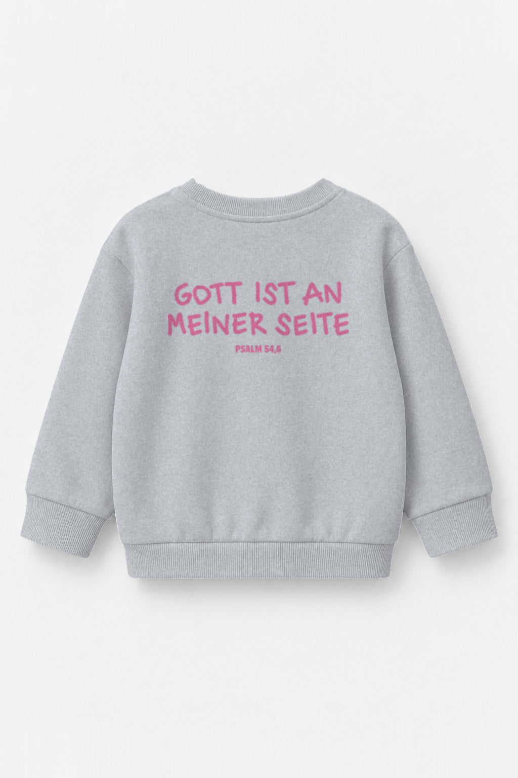 Gott ist an meiner Seite Kinder-Sweater in Grau meliert