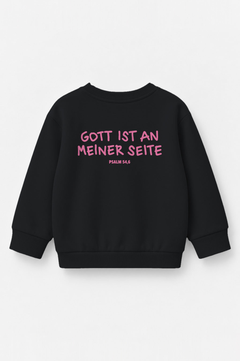 Gott ist an meiner Seite Kinder-Sweater in Schwarz