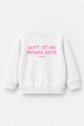 Gott ist an meiner Seite Kinder-Sweater in Weiß