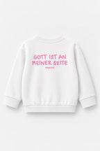 Gott ist an meiner Seite Kinder-Sweater in Weiß