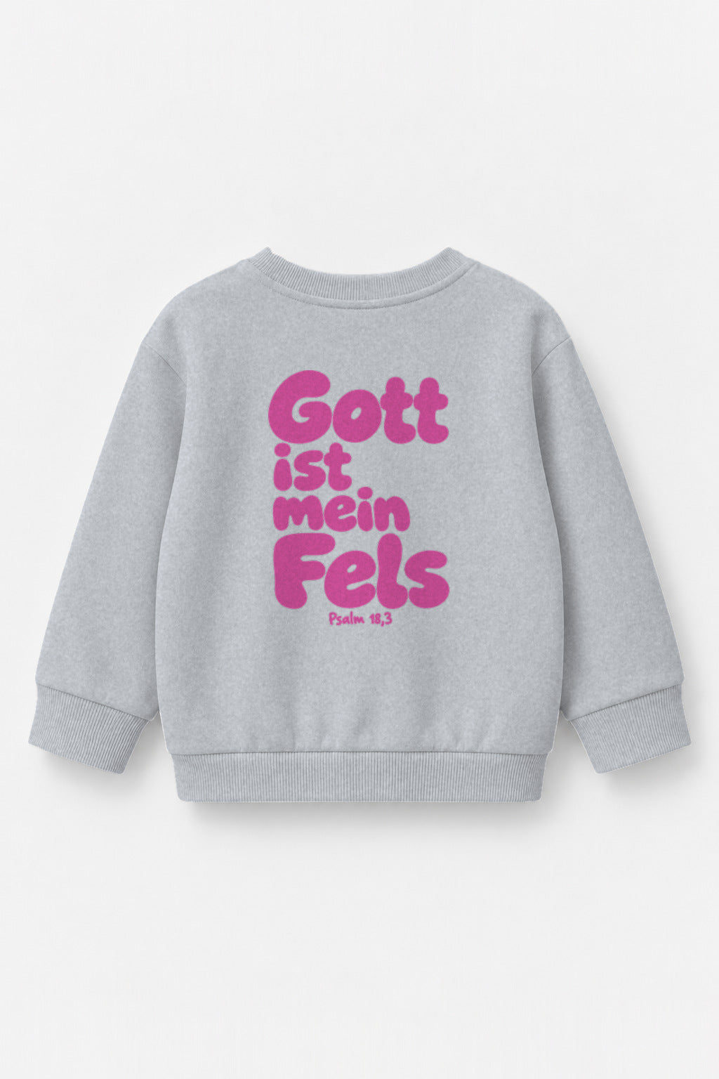 Gott ist mein Fels Kinder-Sweater in Grau meliert