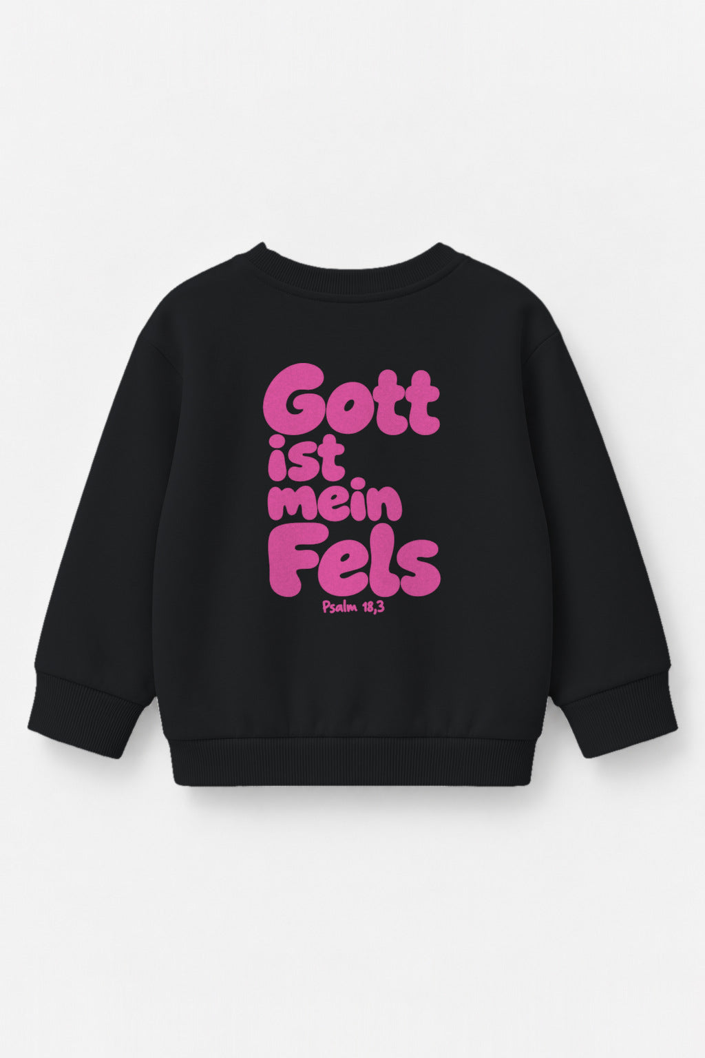 Gott ist mein Fels Kinder-Sweater in Schwarz