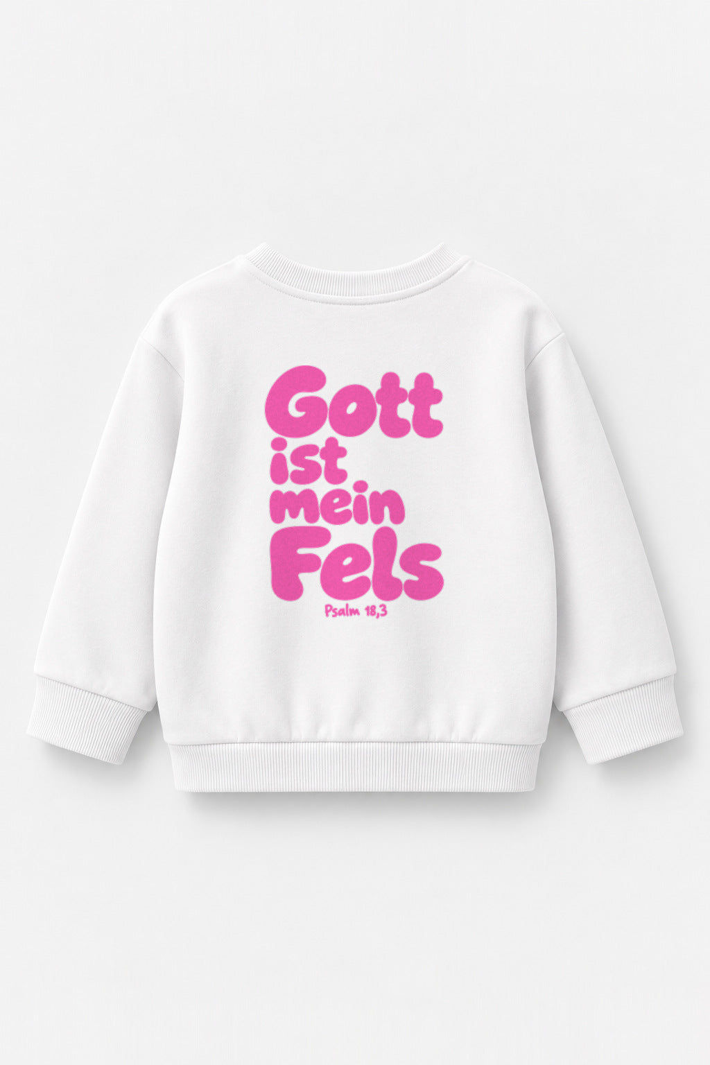 Gott ist mein Fels Kinder-Sweater in Weiß