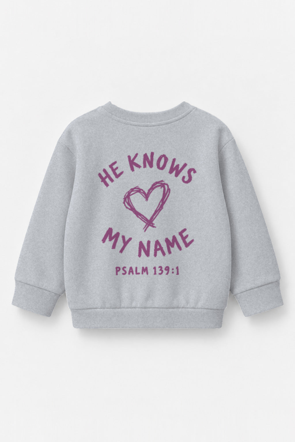 He knows my name (Heart) Kinder-Sweater in Grau meliert