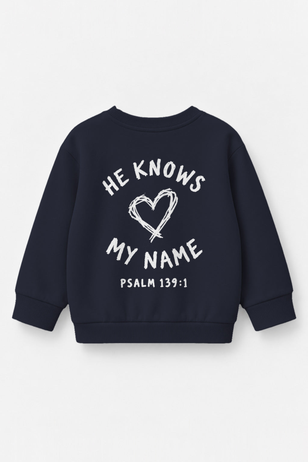 He knows my name (Heart) Kinder-Sweater in Navy