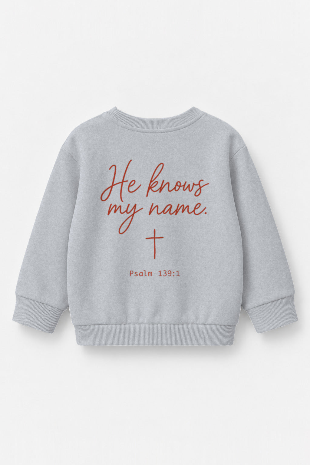 He knows my name Kinder-Sweater in Grau meliert