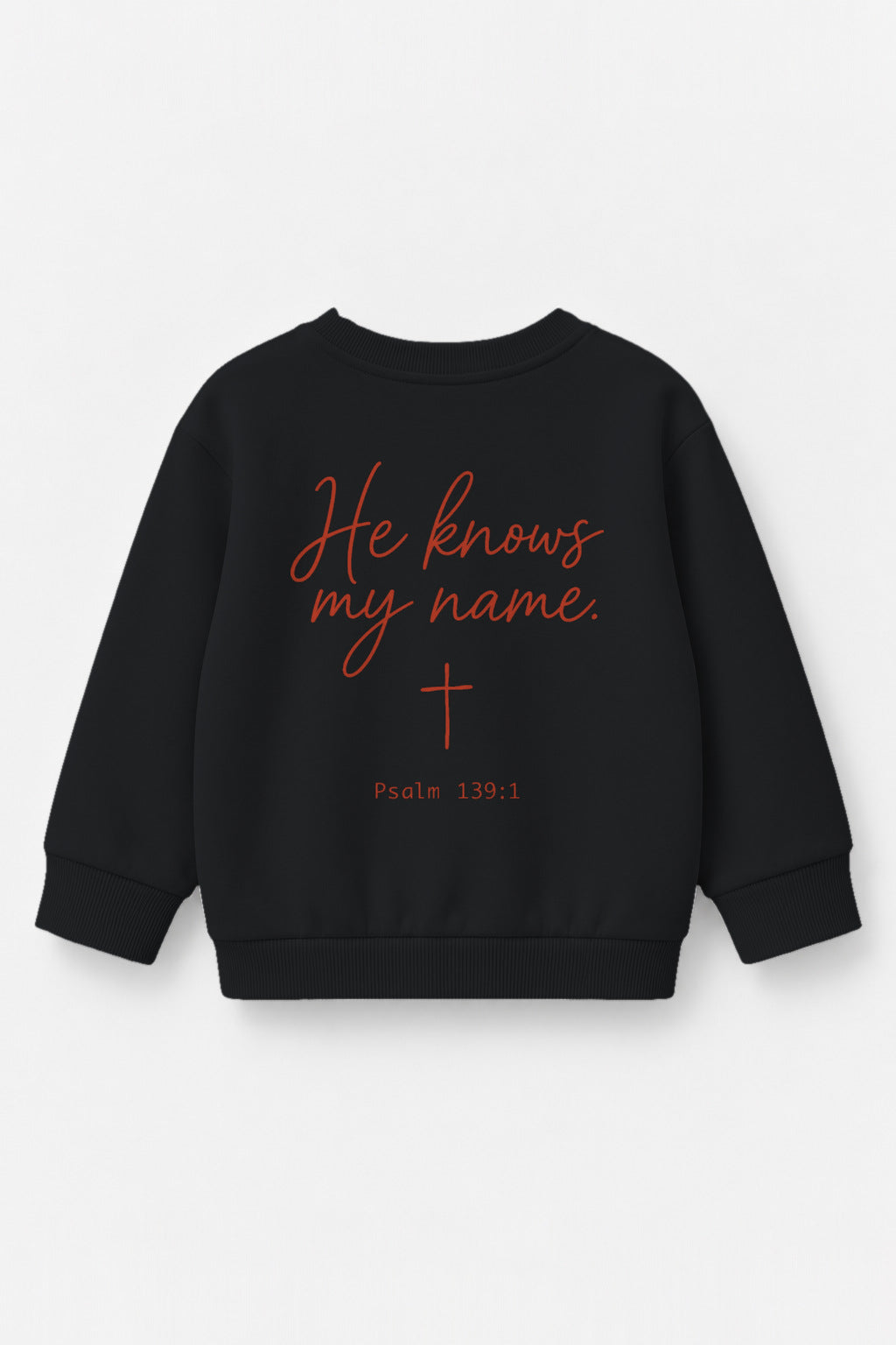 He knows my name Kinder-Sweater in Schwarz