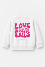 Love never fails Kinder-Sweater in Weiß