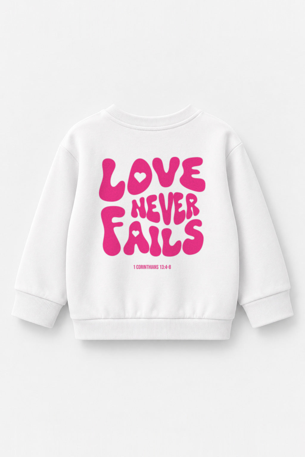 Love never fails Kinder-Sweater in Weiß