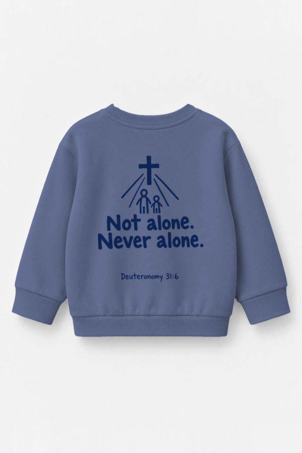 Not Alone. Never Alone. Kinder-Sweater in Blau
