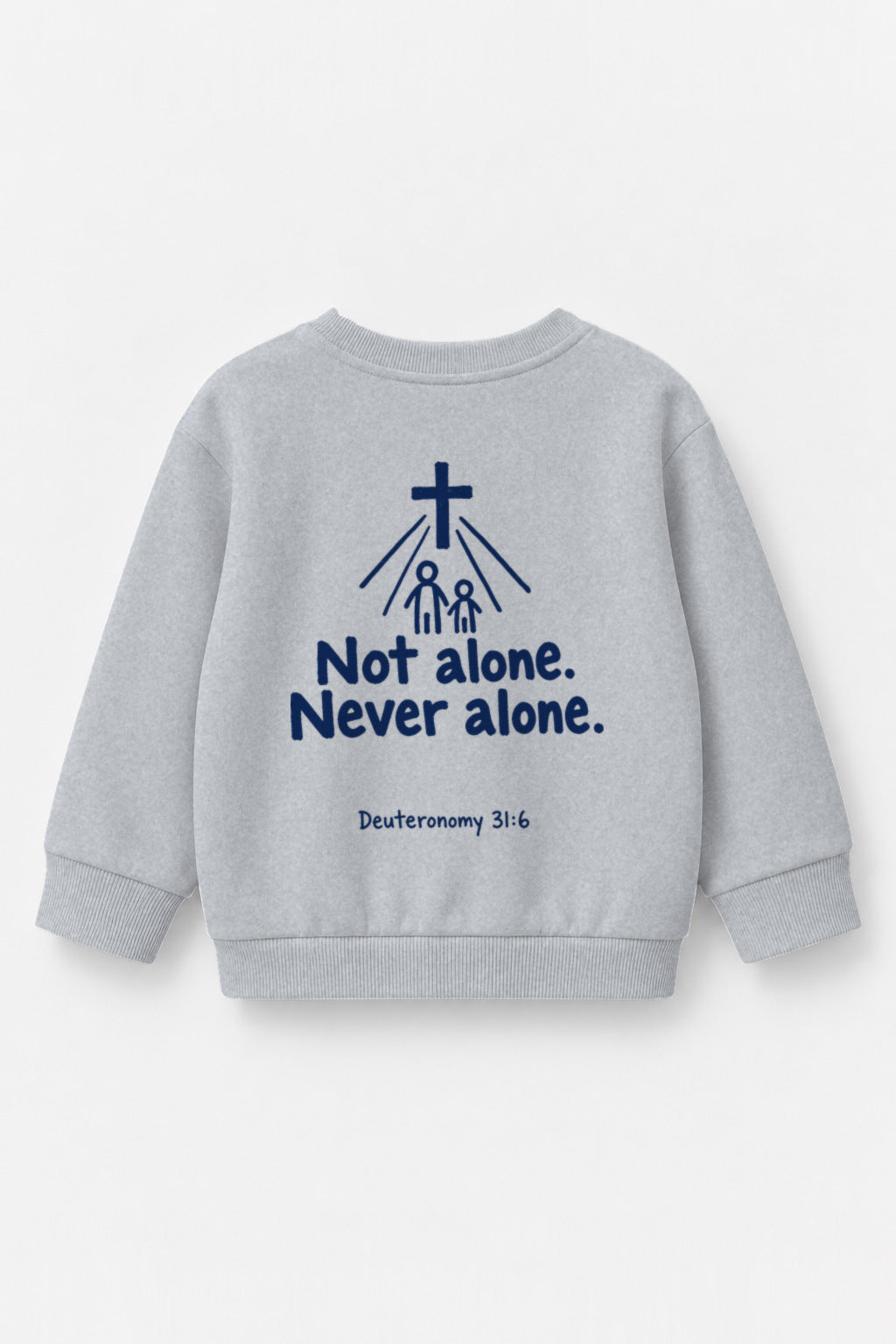 Not Alone. Never Alone. Kinder-Sweater in Grau meliert