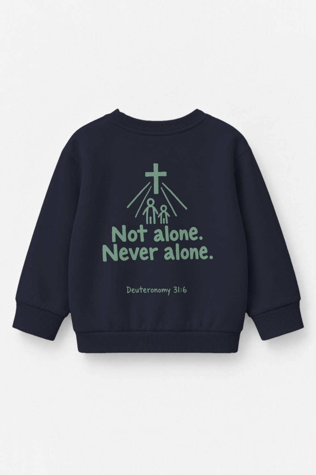 Not Alone. Never Alone. Kinder-Sweater in Navy