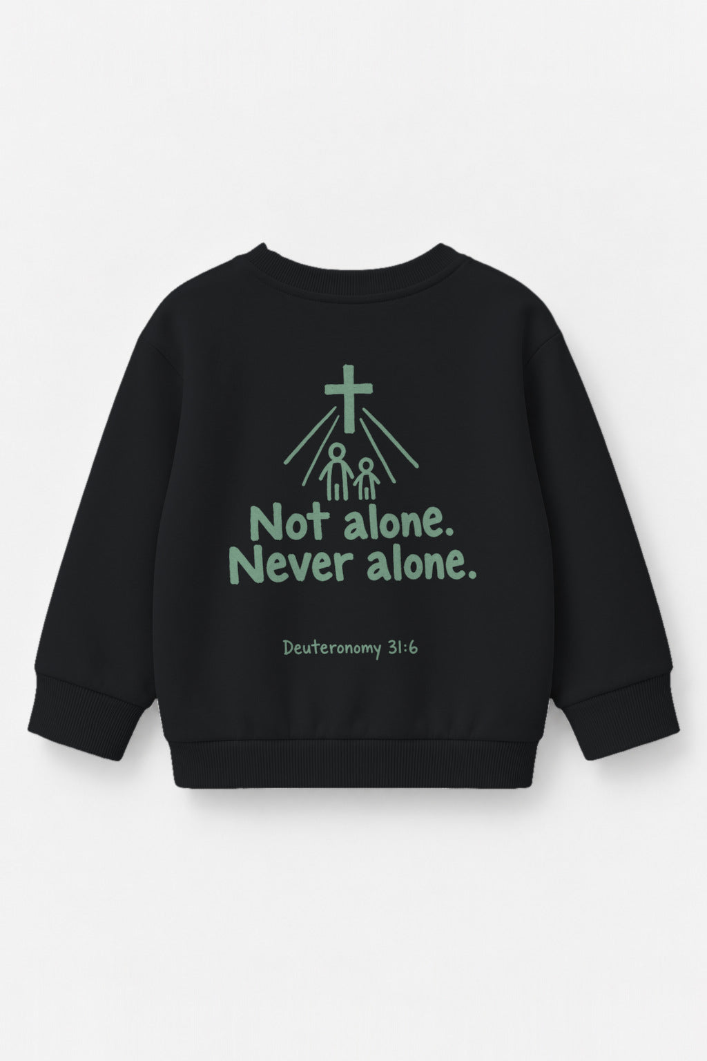Not Alone. Never Alone. Kinder-Sweater in Schwarz