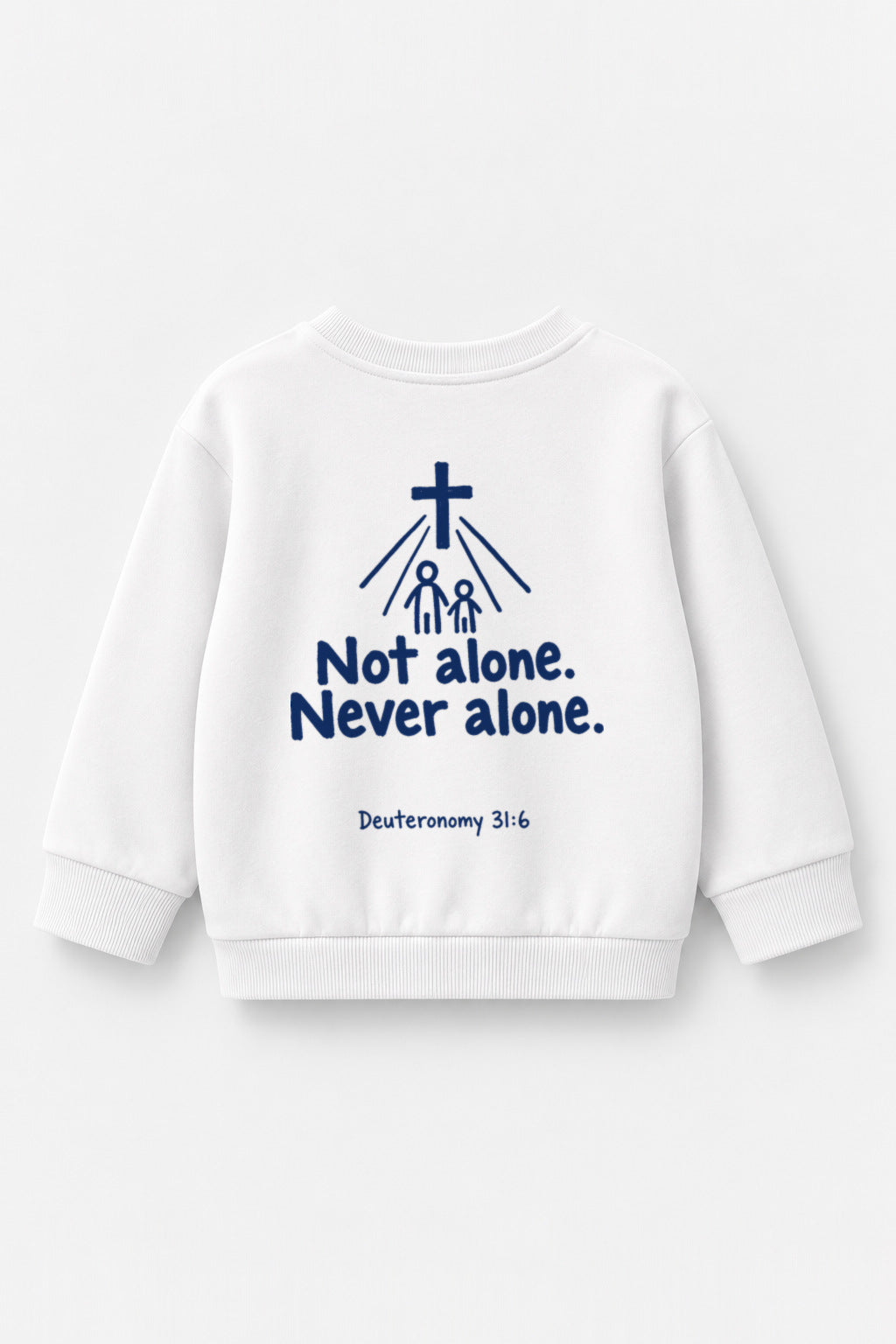 Not Alone. Never Alone. Kinder-Sweater in Weiß