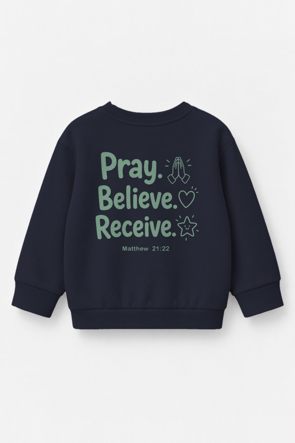 Pray. Believe. Receive. Kinder-Sweater in Navy