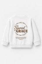 Saved by Grace Kinder-Sweater in Weiß