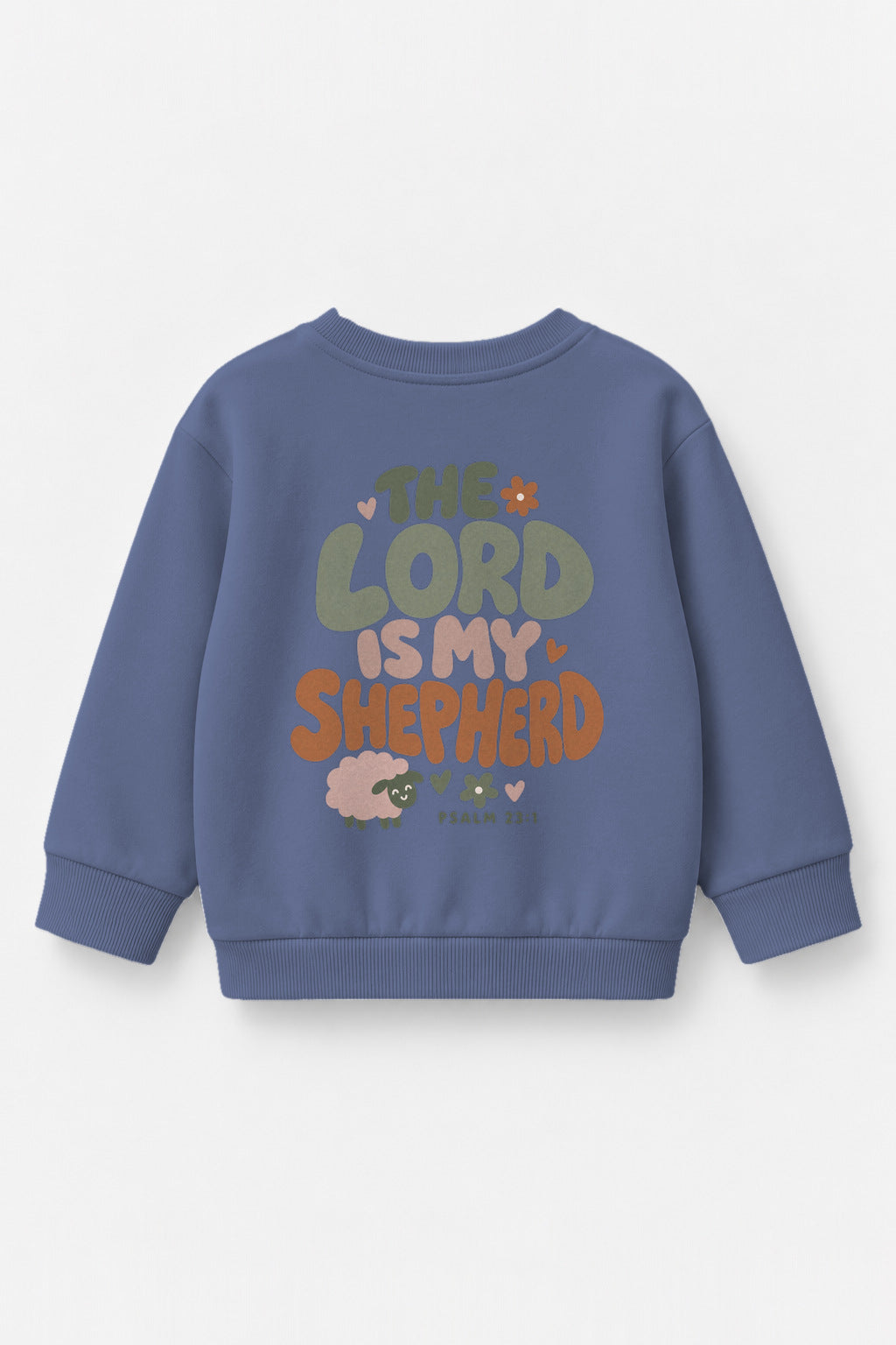 The Lord is my Shepherd Kinder-Sweater in Blau