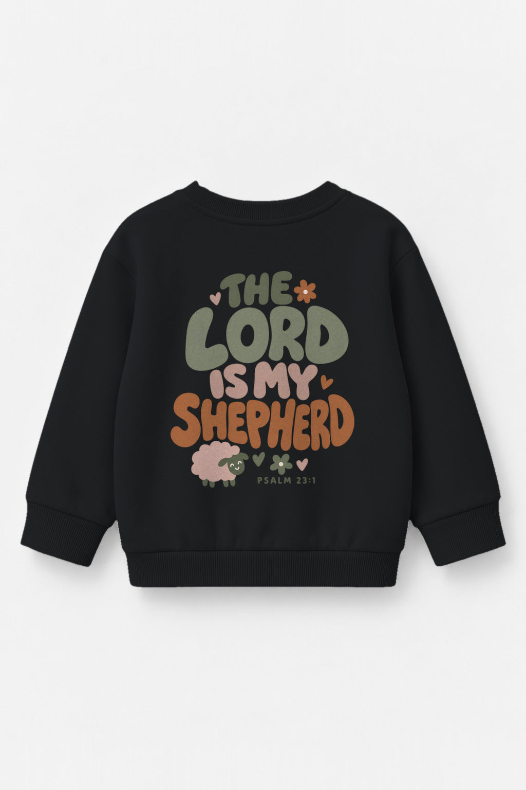 The Lord is my Shepherd Kinder-Sweater in Schwarz