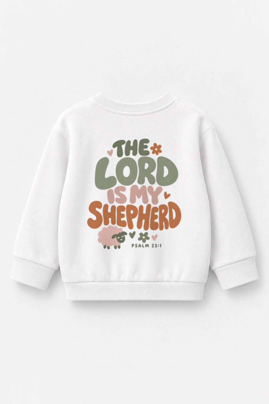 The Lord is my Shepherd Kinder-Sweater in Weiß