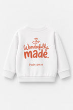 Wonderfully Made Kinder-Sweater in Weiß